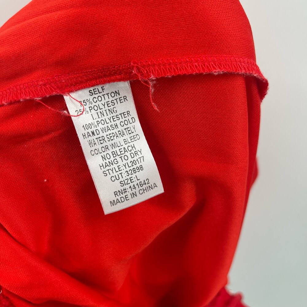 SHE + SKY Jumper Romper Size Large Red Embroidered Tassels Summer Beach Coastal - Picture 15 of 16